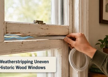 weatherstripping uneven historic wood windows