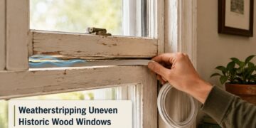 weatherstripping uneven historic wood windows